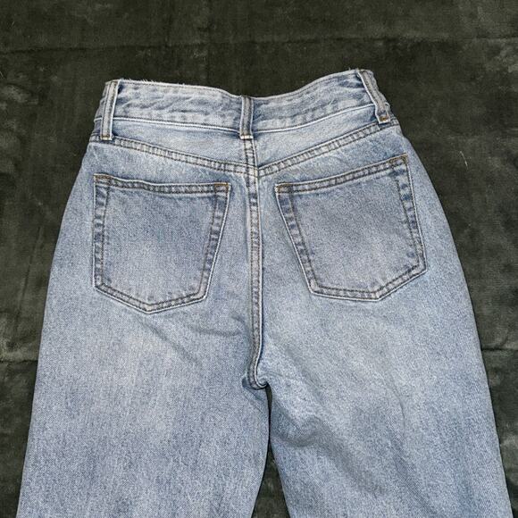 J.Galt Shanghai Jeans Women's XS Blue Denim 100% Cotton Frayed Hem Straight Leg - Picture 4 of 10